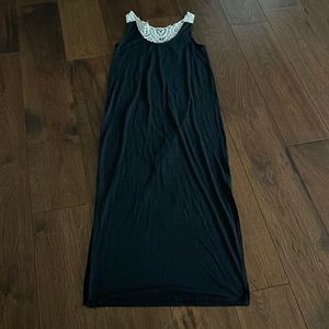 Black double slit maxi dress size small